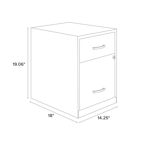 Space Solutions 14.25 in W 2 Drawer Vertical File Cabinet W/ Accessory Drawer, Lava Red - 25968