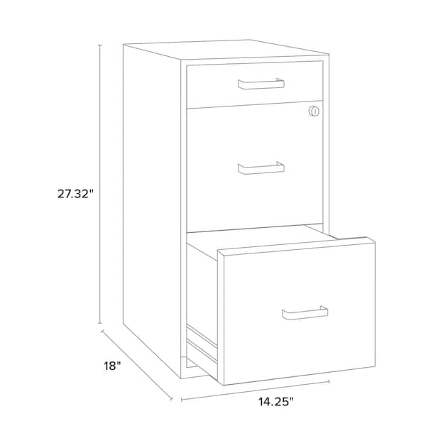 Space Solutions 14.25 in W 3 Drawer Vertical File Cabinet W/ Pencil Drawer, Classic Blue - 24416