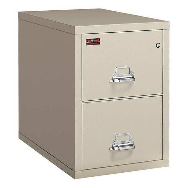 Fireking 12-15/16" W 2 Drawer Fire-Resistant Vertical File Cabinet, Parchment, Letter - 2-1929-2PA