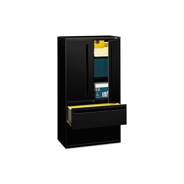 Hon HON, 700 SERIES LATERAL FILE WITH STORAGE CABINET, 36W X 18D X 64.25H, BLACK - 785LSP