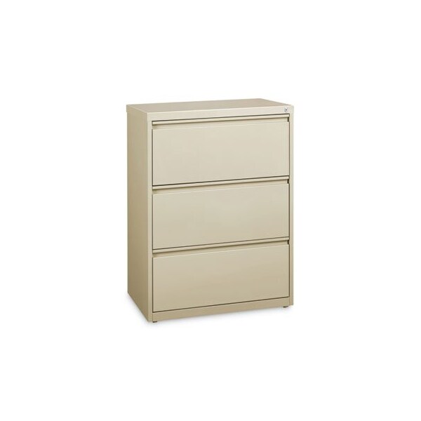 Hirsh Industries Space Solutions Lateral File Cabinet, 3 Letter/Legal/A4-Size File Drawers, Putty, 30 x 18.62 x 40.25 - 14973