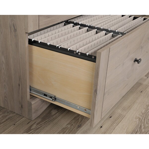 Sauder Lateral File Lao , Drawers with full extension slides hold letter or legal-size hanging files - 429450