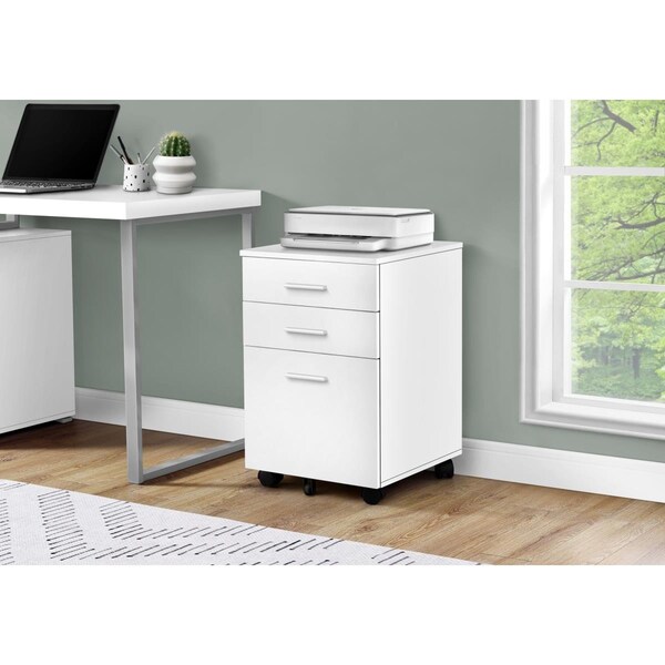 Daphnes Dinnette 24 in. 3 Drawer White on Castors Filing Cabinet - DA3070872