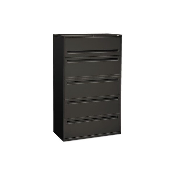 Hon HON, 700 SERIES FIVE-DRAWER LATERAL FILE WITH ROLL-OUT SHELVES, 42W X 18D X 64.25H, CHARCOAL - 795LS