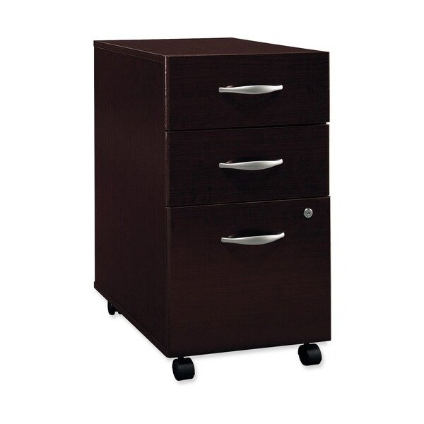 Bush Business Furniture SERIES C COLLECTION 3 DRAWER MOBILE PEDESTAL, 15.75W X 20.25D X 27.88H, MOCHA CHERRY/GRAPHITE GRAY - BSHWC12953SU