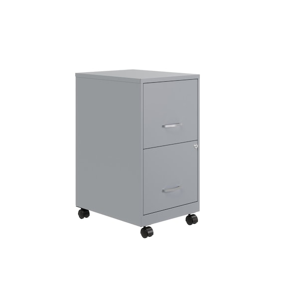 Space Solutions 14.25 in W 2 Drawer Mobile Vertical File Cabinet, Platinum - 25278