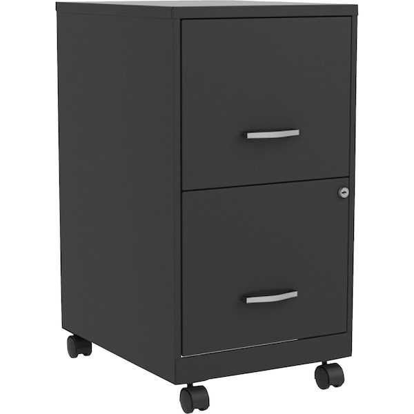 Nusparc 2-Drawer Mobile Vertical File Cabinet, 14.2" x 18" x 26.5", Black - NPRVF218AMBK