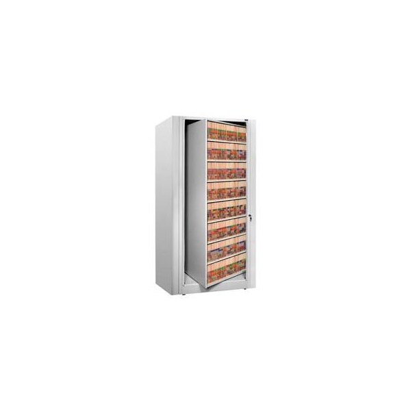 Datum Filing Systems Rotary File Cabinet Starter Unit, Legal, 7 Shelves, Light Gray - XLG-S8-T47