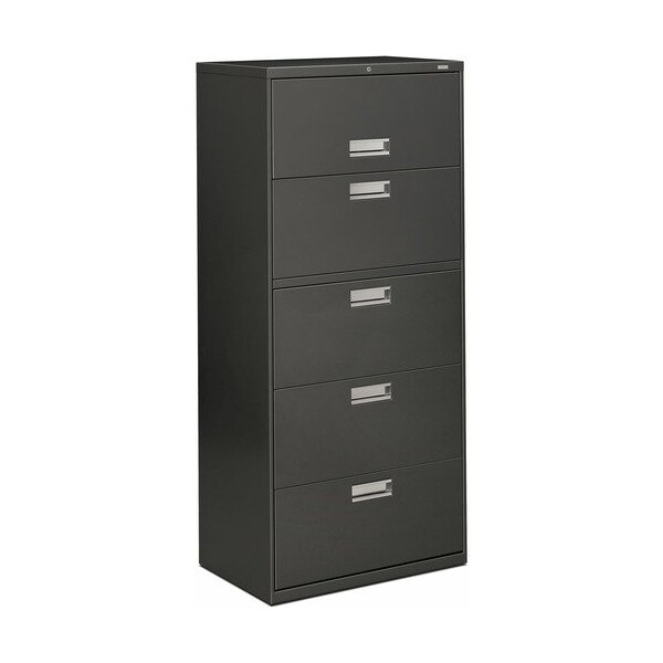 Hon HON 675LS, 600 SERIES FIVE-DRAWER LATERAL FILE, 30W X 18D X 64.25H, CHARCOAL - HON675LS