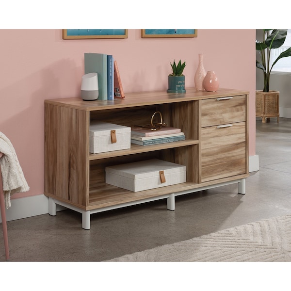 Worksense By Sauder Bergen Circle Credenza Ka , Flexible unit can be assembled with drawers on left or right side - 426291