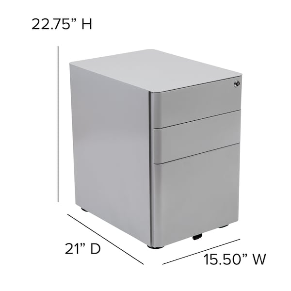 Flash Furniture 3-Drawer Filing Cabinet, Gray - HZ-CHPL-01-GRY-GG