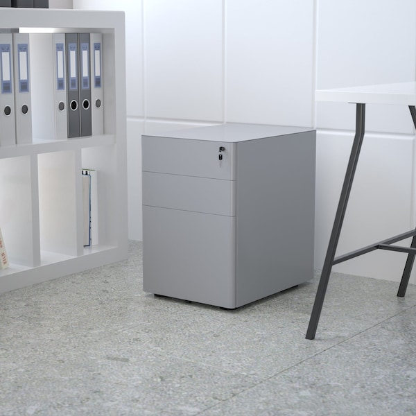 Flash Furniture 3-Drawer Filing Cabinet, Gray - HZ-CHPL-01-GRY-GG