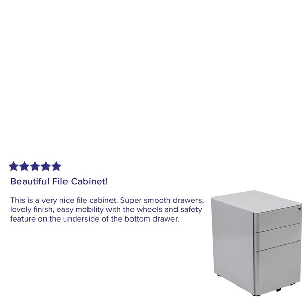 Flash Furniture 3-Drawer Filing Cabinet, Gray - HZ-CHPL-01-GRY-GG