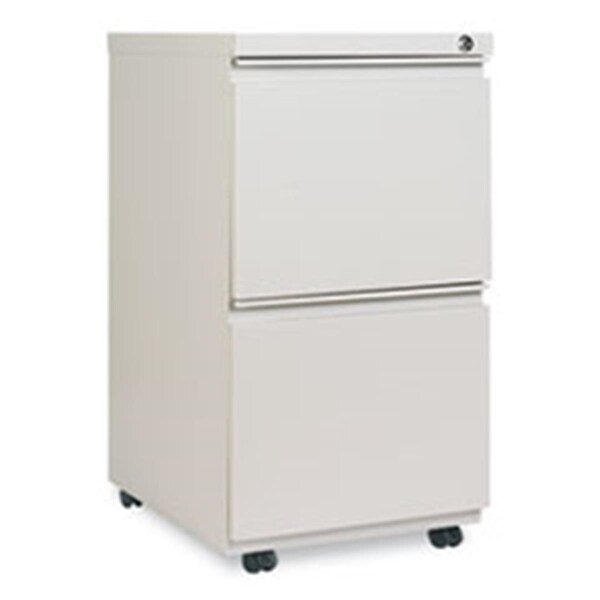 Alera Technologies 14.87 x 19.12 in. Two-Drawer Metal Pedestal File with Full-Length Pull - Light Gray - PBFFLG