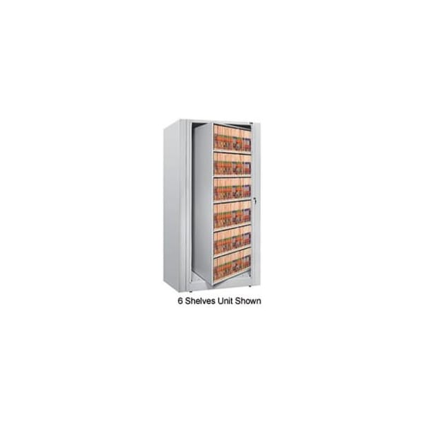 Datum Filing Systems Rotary File Cabinet Starter Unit, Legal, 4 Shelves, Light Gray - XLG-S5-T47