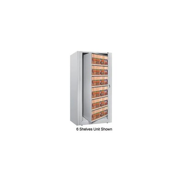 Datum Filing Systems Rotary File Cabinet Starter Unit, Letter, 2 Shelves, Light Gray - XLT-S3-T47