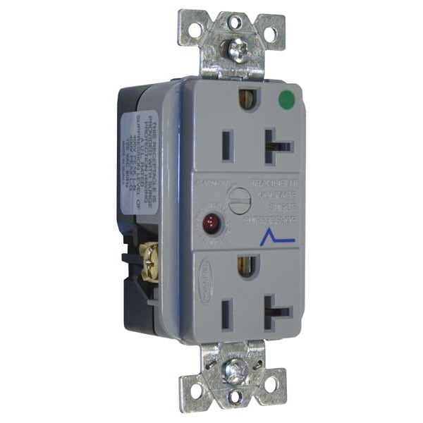 Hubbell 20A Duplex Decorator Receptacle 125VAC 5-20R GY - HBL8362GYSA