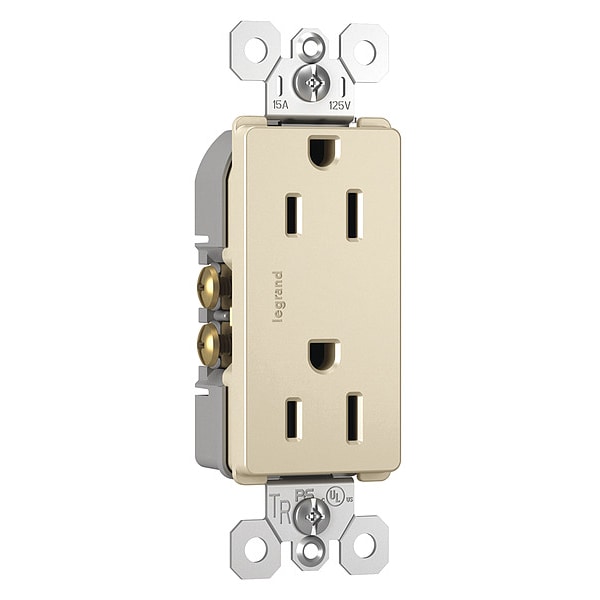 Legrand Receptacle, Straight Blade, 15A, NEMA 5-15R - 885TRLA