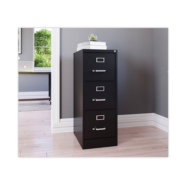 Hirsh Industries 15 in W 3 Drawer File Cabinets, Black, Letter - HVF1541BL