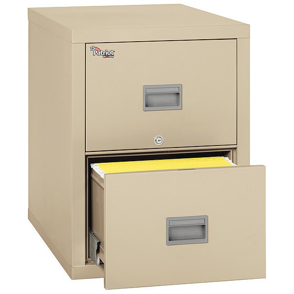 Fireking 20-13/16" W 2 Drawer File Cabinet, Parchment, Legal - 2P2131-CPA