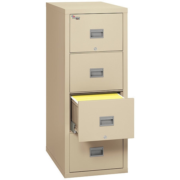Fireking 17-3/4" W 4 Drawer File Cabinet, Parchment, Letter - 4P1831C-CPA