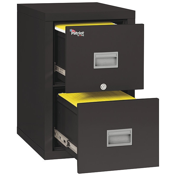 Fireking 17-3/4" W 2 Drawer File Cabinet, Black, Legal/Letter - 2P1825-CBL