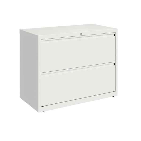 Hirsh 2 Drawer Lateral File Cabinet, White, A4/Legal/Letter - 23700