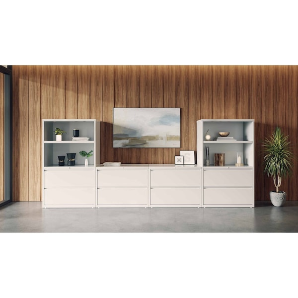 Hirsh 2 Drawer Lateral File Cabinet, White, A4/Legal/Letter - 23700