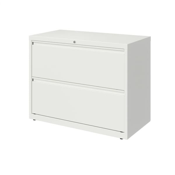 Hirsh 2 Drawer Lateral File Cabinet, White, A4/Legal/Letter - 23700