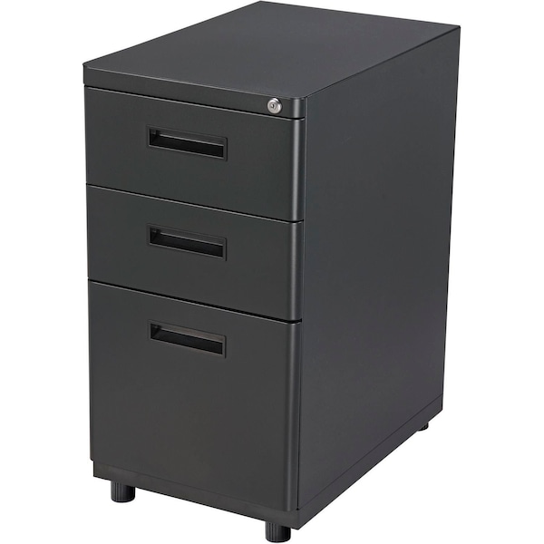 Interion By Global Industrial Interion Pedestal Box File Cabinet, 3 Drawers, 16inW x 20inD x 29inH, Charcoal - 248772