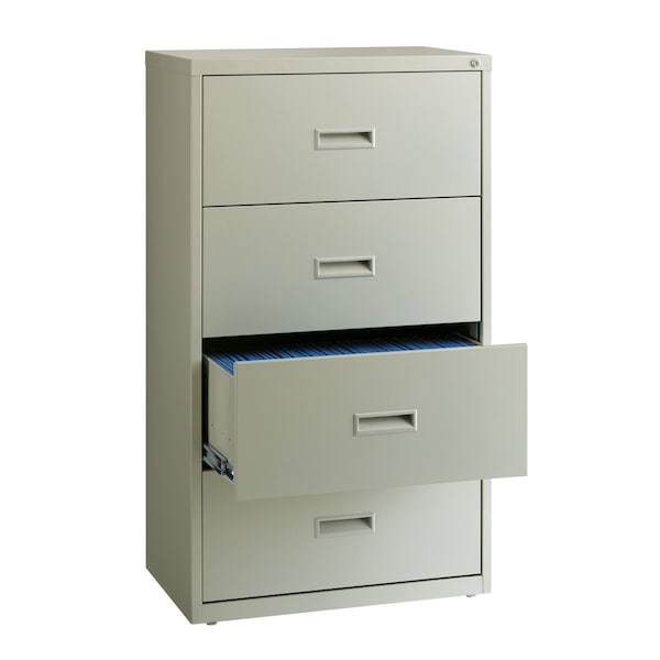 Hirsh 30" W 4 Drawer Lateral File Cabinet, Light Gray, A4/Legal/Letter - 19440