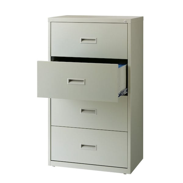 Hirsh 30" W 4 Drawer Lateral File Cabinet, Light Gray, A4/Legal/Letter - 19440