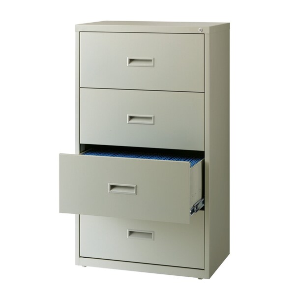 Hirsh 30" W 4 Drawer Lateral File Cabinet, Light Gray, A4/Legal/Letter - 19440