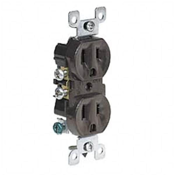 Ezgeneration Brown Residential Grade Straight Blade Duplex Receptacle - EZ2595316