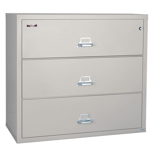 Fireking 38-15/16" W 3 Drawer Fire-Resistant Lateral File Cabinet, Parchment, Letter/Legal - 3-4422-CPA