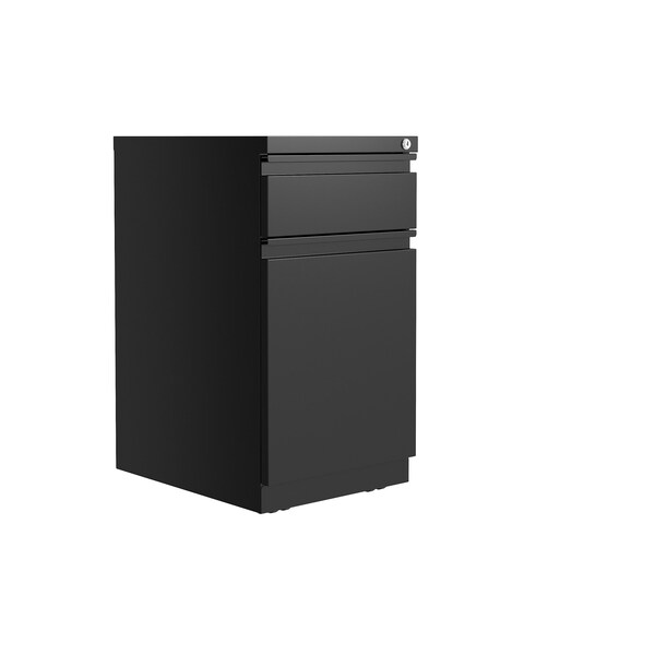 Hirsh 20 in. Deep Mobile File Cabinet 2 Drawer with XL Backpack Drawer, Letter Width, Black - 25032