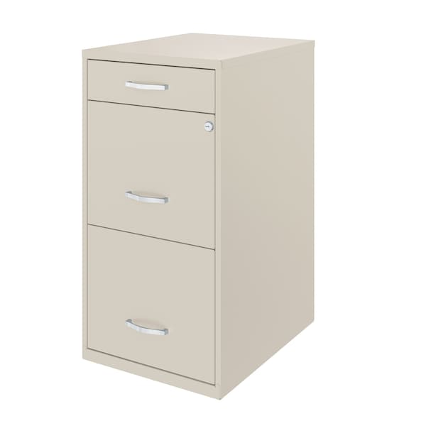 Space Solutions 14.25 in W 3 Drawer Vertical File Cabinet W/ Pencil Drawer, Stone - 25154