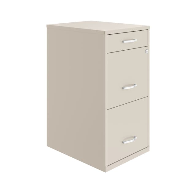 Space Solutions 14.25 in W 3 Drawer Vertical File Cabinet W/ Pencil Drawer, Stone - 25154