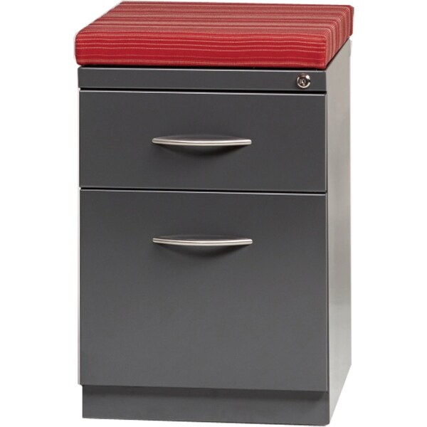 Lorell 15" W 2 Drawer Premium Mobile Bf Pedestal File, Charcoal, Charcoal - LLR79134