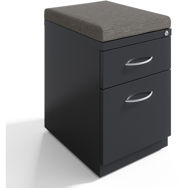 Lorell 15" W 2 Drawer Premium Mobile Bf Pedestal File, Charcoal, Charcoal - LLR79134