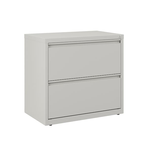 Hirsh 30" W 2 Drawer Lateral File Cabinet, Light Gray, A4/Legal/Letter - 14972