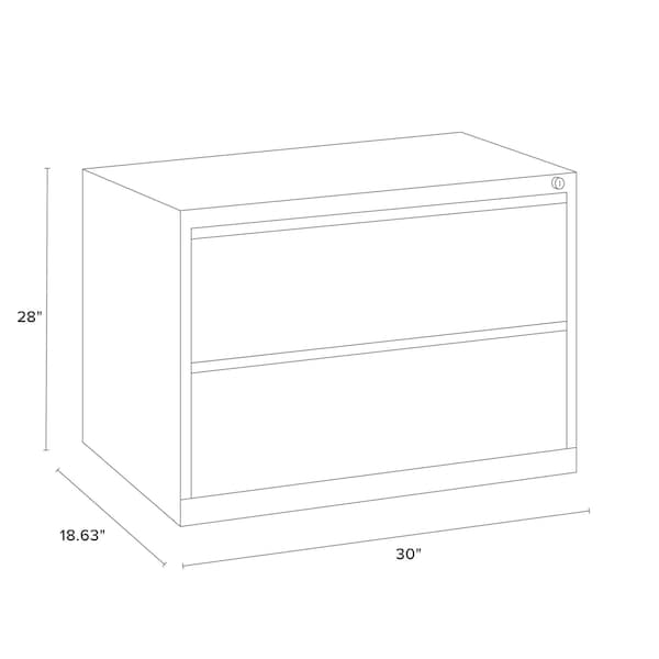 Hirsh 30" W 2 Drawer Lateral File Cabinet, Light Gray, A4/Legal/Letter - 14972