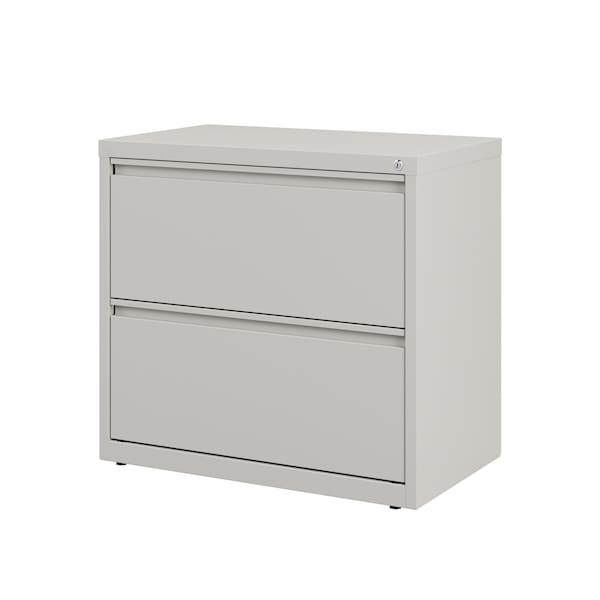 Hirsh 30" W 2 Drawer Lateral File Cabinet, Light Gray, A4/Legal/Letter - 14972