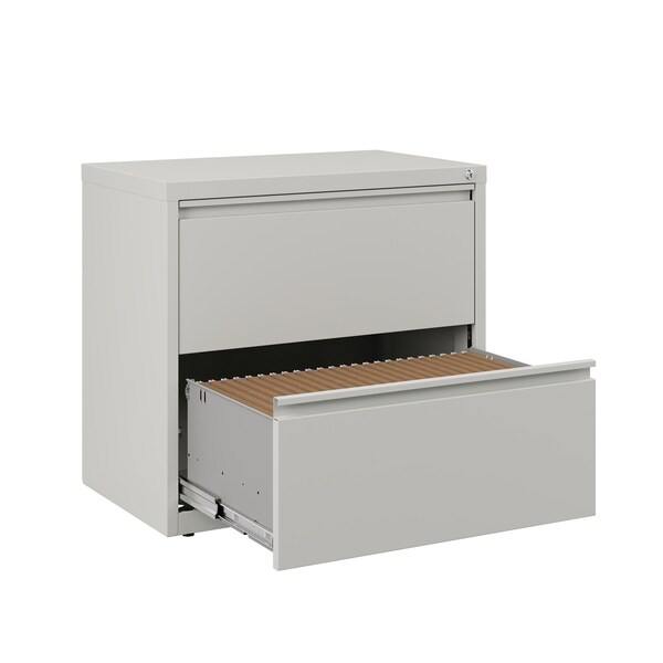 Hirsh 30" W 2 Drawer Lateral File Cabinet, Light Gray, A4/Legal/Letter - 14972