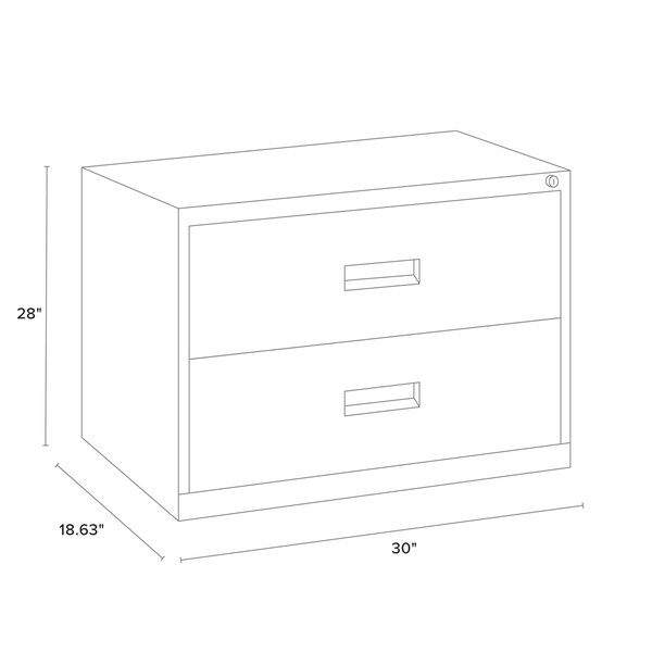 Hirsh 30" W 2 Drawer Lateral File Cabinet, Black, A4/Legal/Letter - 14955