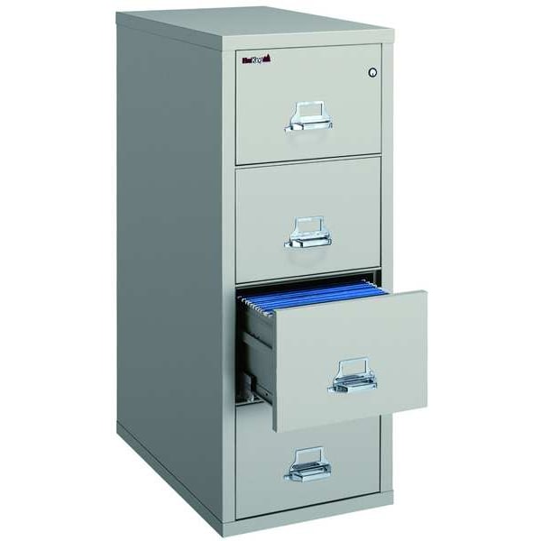 Fireking 15-1/4" W 4 Drawer Fire-Resistant Vertical File Cabinet, Parchment, Legal - 4-2125-CPA