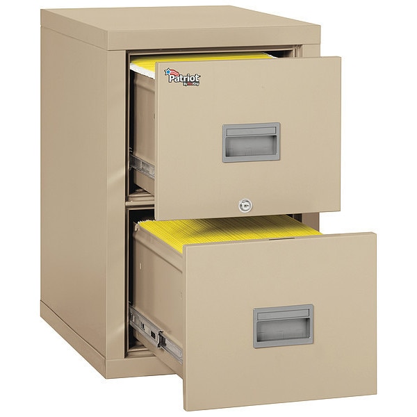 Fireking 17-3/4" W 2 Drawer File Cabinet, Parchment, Legal/Letter - 2P1825-CPA
