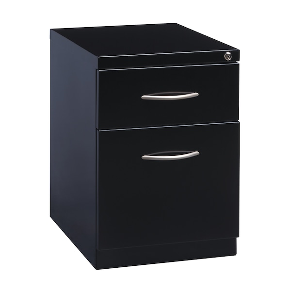 Hirsh 15 in W 2 Drawer Pedestal Files, Black, Letter - 21119