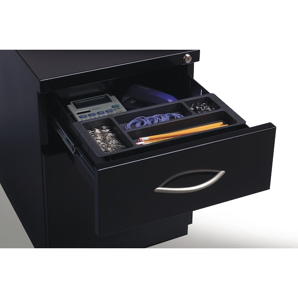 Hirsh 15 in W 2 Drawer Pedestal Files, Black, Letter - 21119