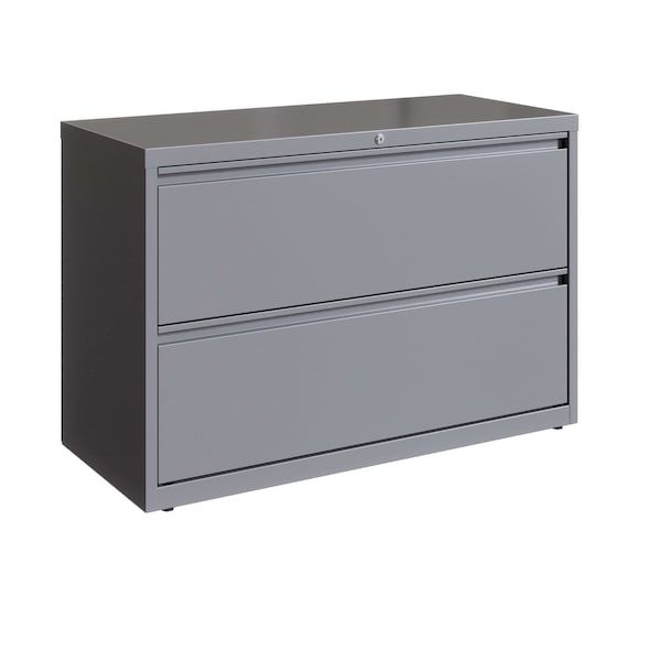 Hirsh 2 Drawer Lateral File Cabinet, Arctic Silver, A4/Legal/Letter - 23748